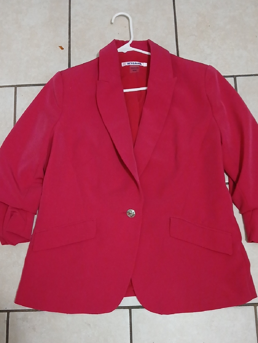 NYGARD Womens Size M Hot Pink Single-Button Blazer